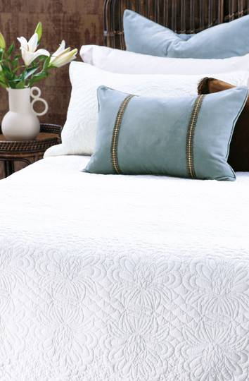 Bianca Lorenne - Fontanella Bedspread - Pillowcase and Eurocase Sold Separately - White